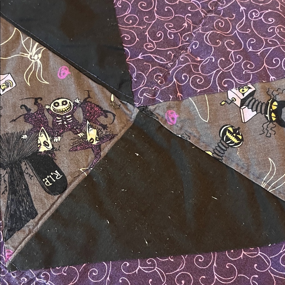 Nightmare before Christmas toddler bed Purple and Black Patchwork Quilt handmade - Picture 3 of 4